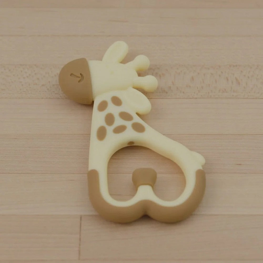 DR. BROWN'S Dr. Brown's Ridgees Teether Giraffe two-tone with ridged ring handle and detachable cube img 5/7