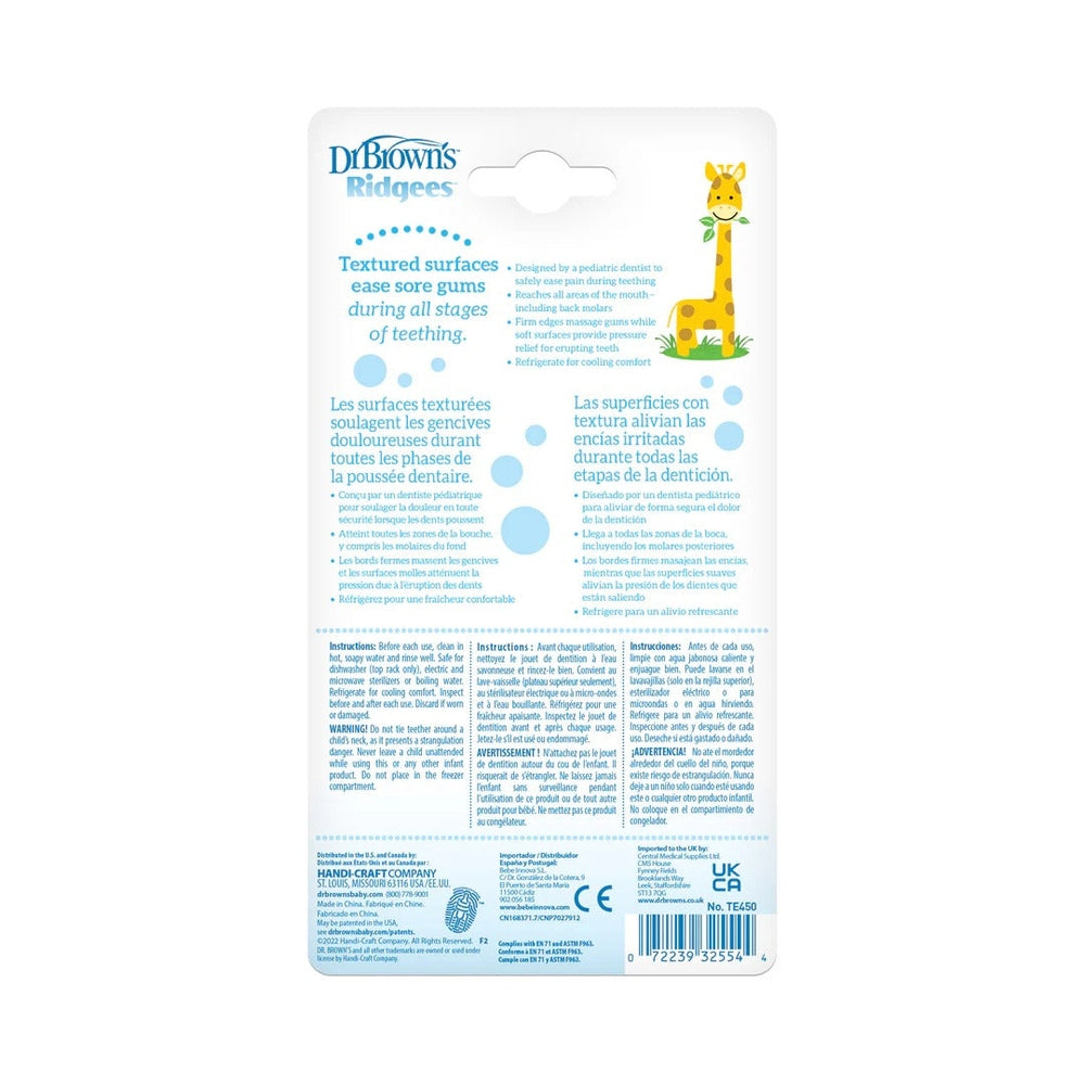 DR. BROWN'S Dr. Brown's Ridgees Teether Giraffe Textured surfaces with raised ridges and dots pattern img 7/7
