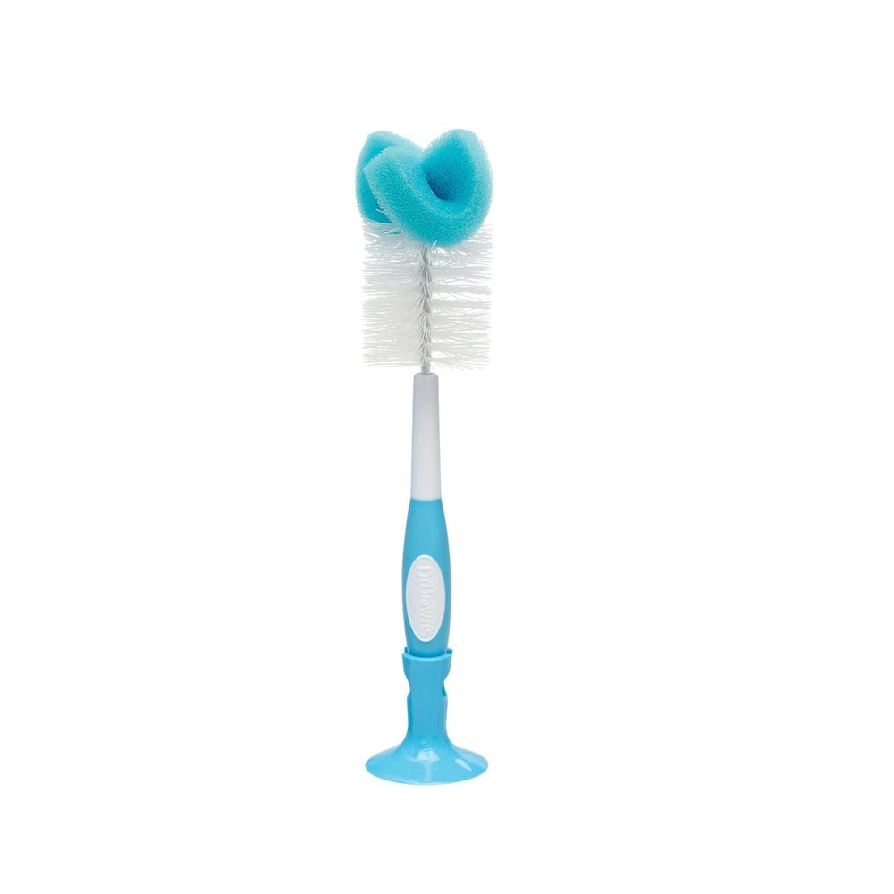 DR. BROWN'S Dr. Brown's Natural Flow Baby Bottle Brush with blue sponge top and suction cup base img 1/13