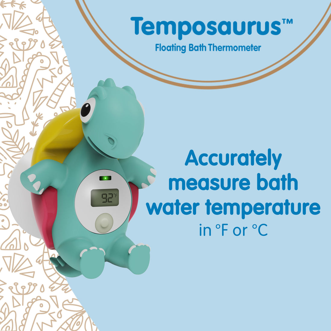 Dr. Brown's CleanUp Temposaurus Floating Bath Thermometer – official product image 04