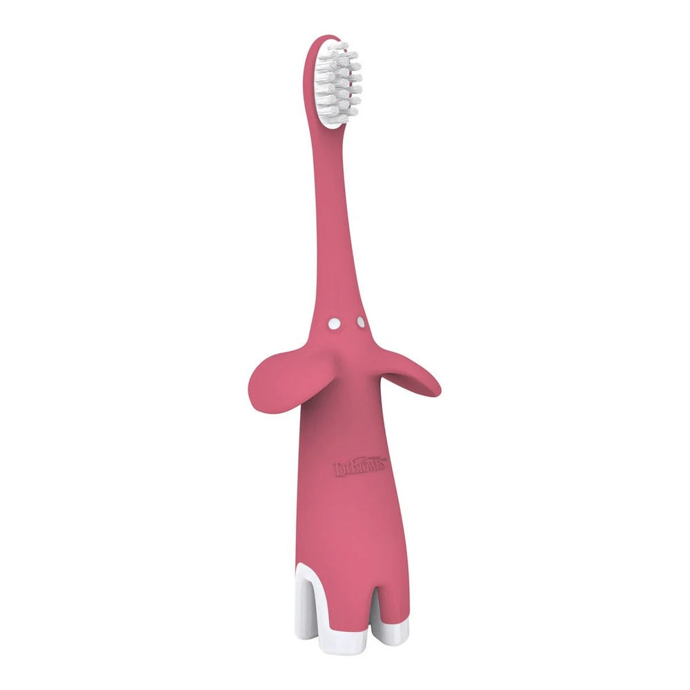DR. BROWN'S Dr. Brown's Infant-to-Toddler Toothbrush 1-Pack Elephant character design with standing base and white feet img 7/10