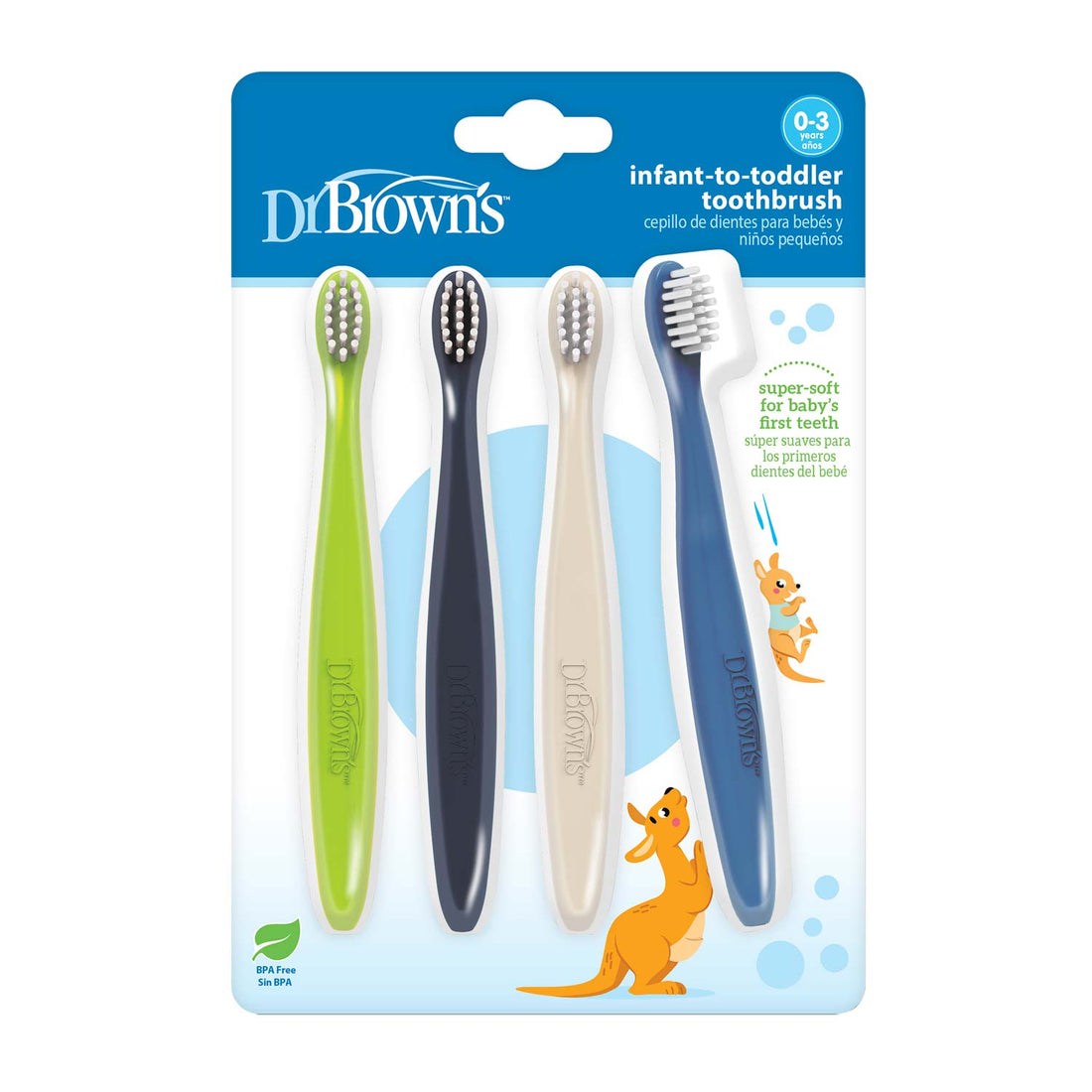 Dr. Brown's Infant-to-Toddler Toothbrushes 4-Pack – Blue – official product image 02
