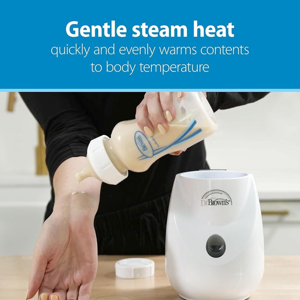 DR. BROWN'S Dr. Brown's Insta-Feed Baby Bottle Warmer and Sterilizer Single button control with steam release opening img 7/8