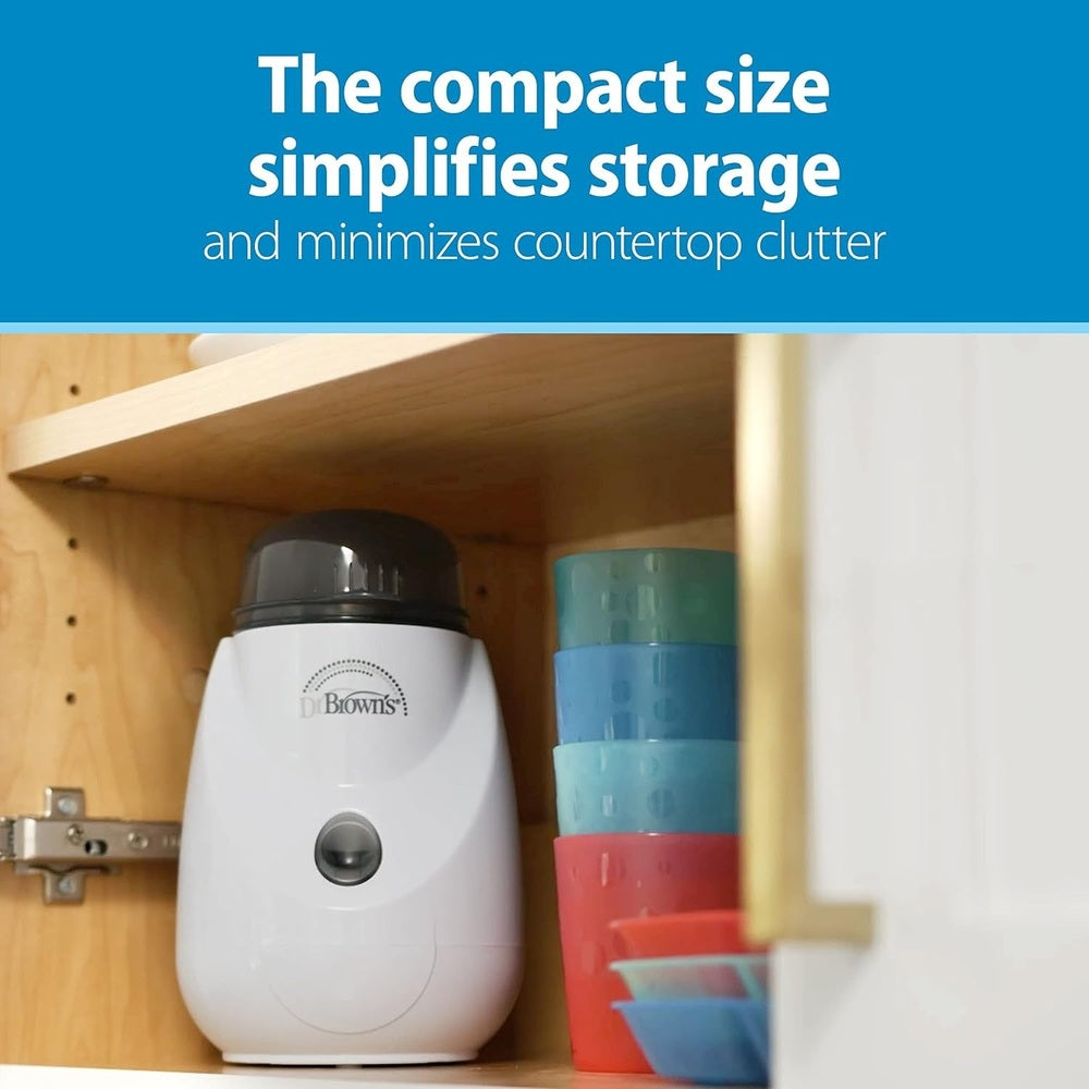 DR. BROWN'S Dr. Brown's Insta-Feed Baby Bottle Warmer and Sterilizer Single button control with vented lid img 8/8