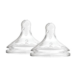 Dr. Brown's Natural Flow Options+ Silicone Wide-Neck Nipple 2-Pack