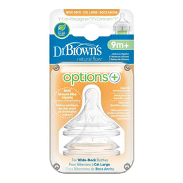 Dr. Brown's Natural Flow Options+ Silicone Wide-Neck Nipple 2-Pack