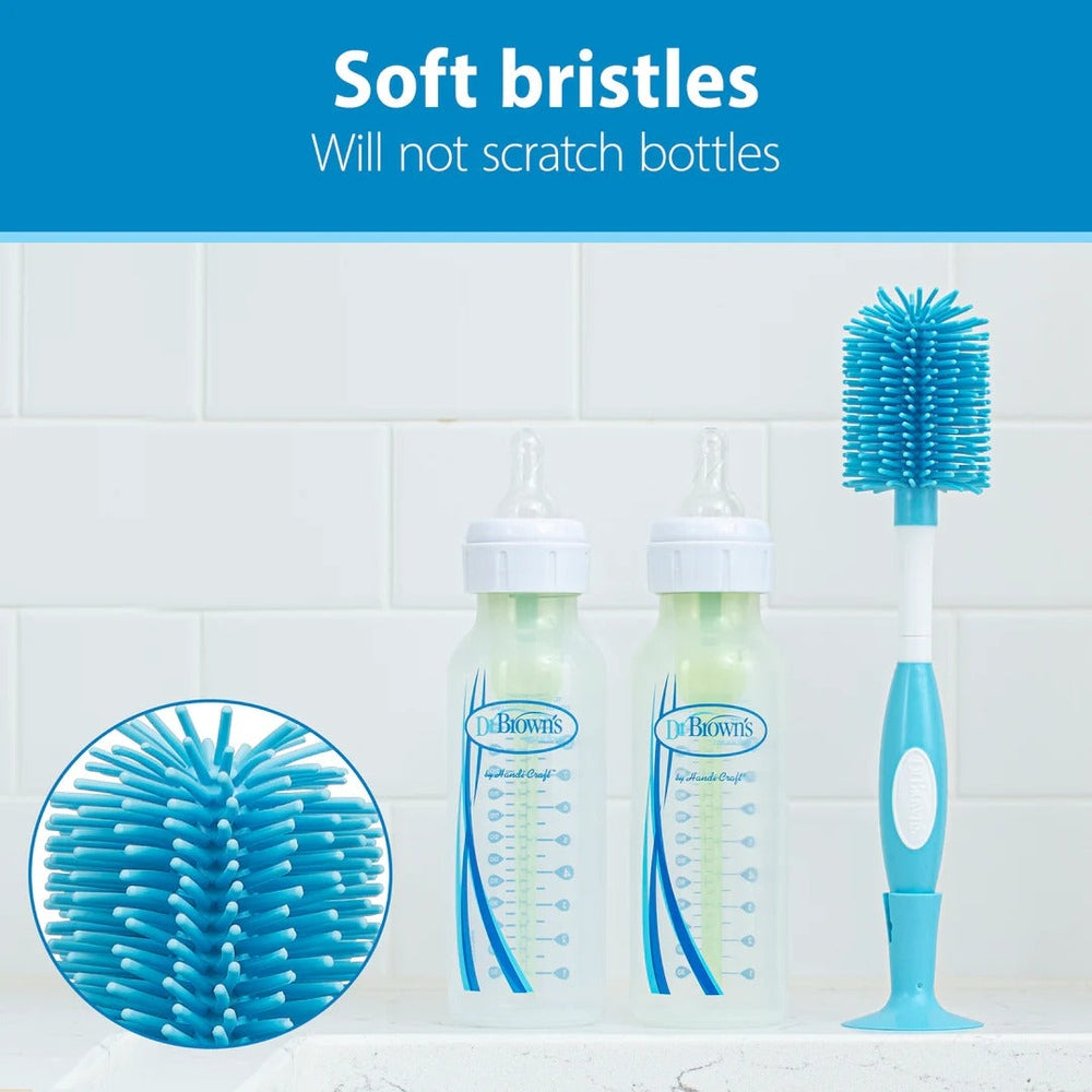 DR. BROWN'S Dr. Brown's Soft Touch Bottle Brush with suction cup base and rounded bristle tips img 3/5