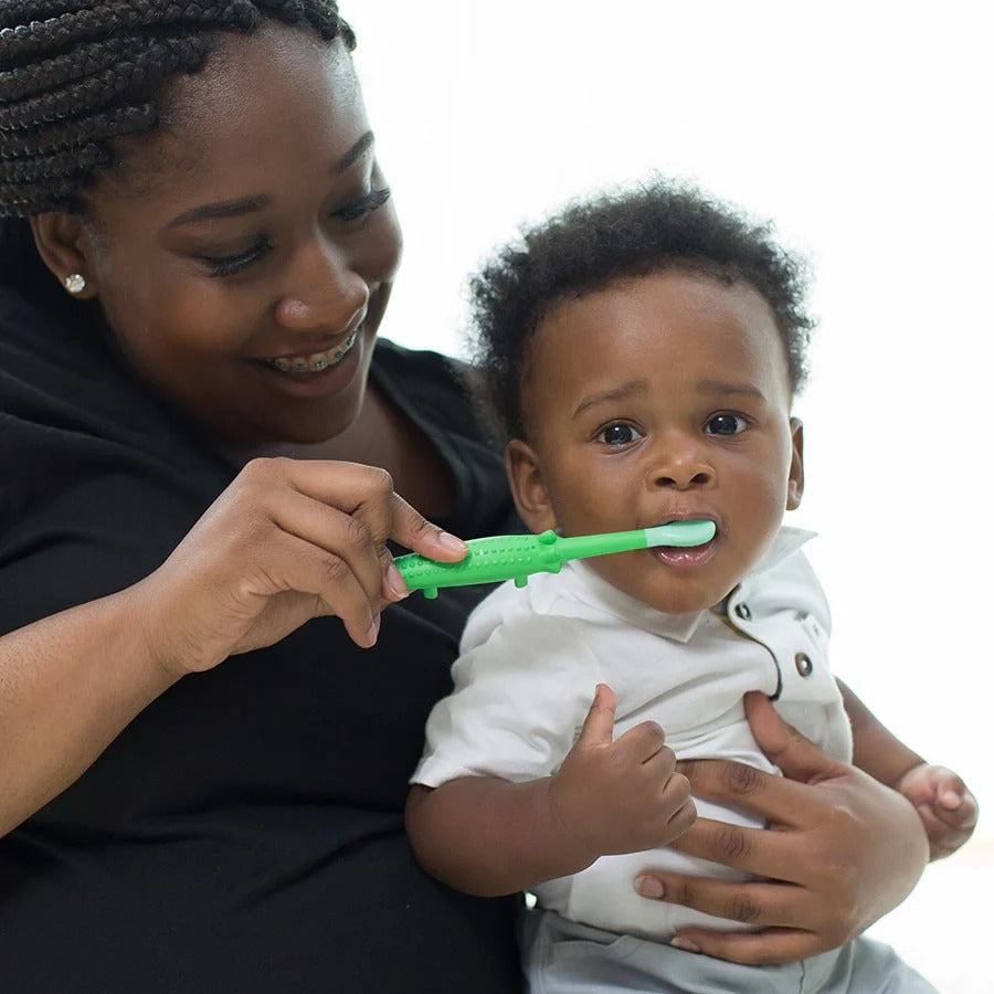 DR. BROWN'S Dr. Brown's Toddler Toothbrush 1-Pack dinosaur-shaped handle with textured grip and spikes img 5/9