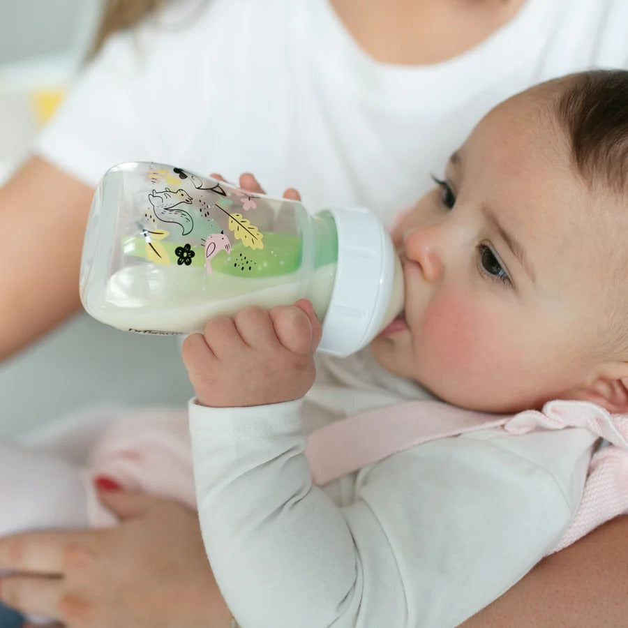 DR. BROWN'S Dr. Brown's Wide Neck Anti-Colic Options Bottle 2-Pack 5 oz/150 ml unicorn and floral pattern with green internal vent img 4/8
