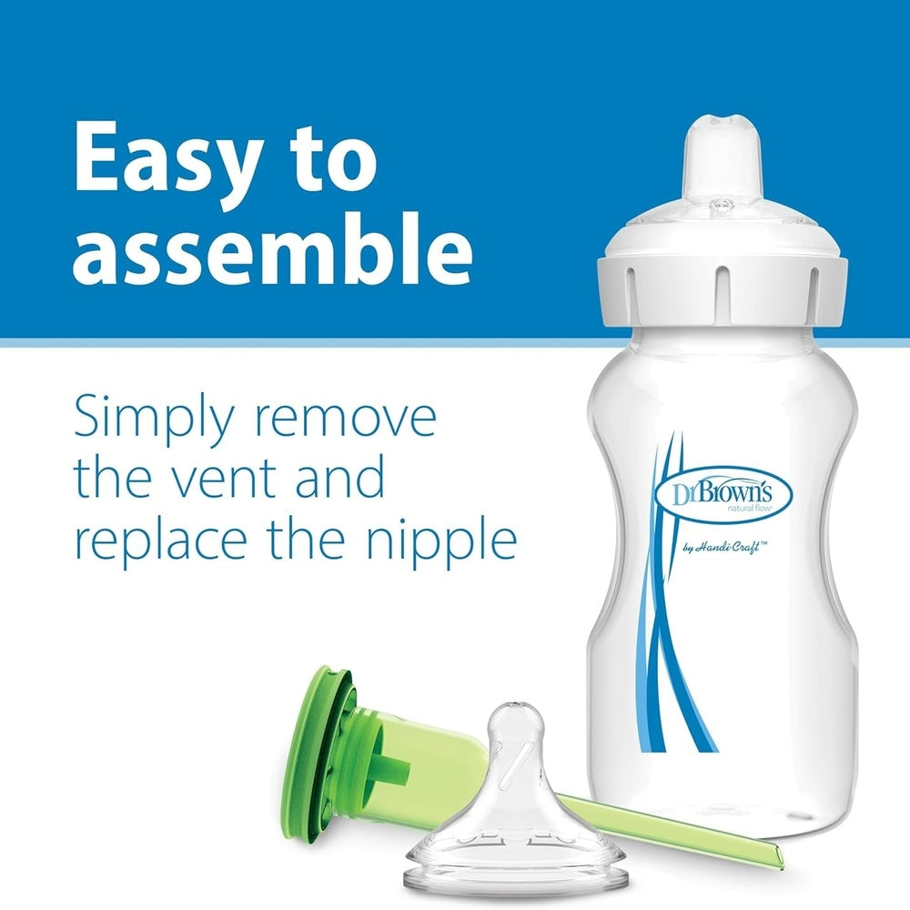 Dr. Brown's Options+ Silicone Baby Bottle Sippy Spout 2-Pack with Green Spouts