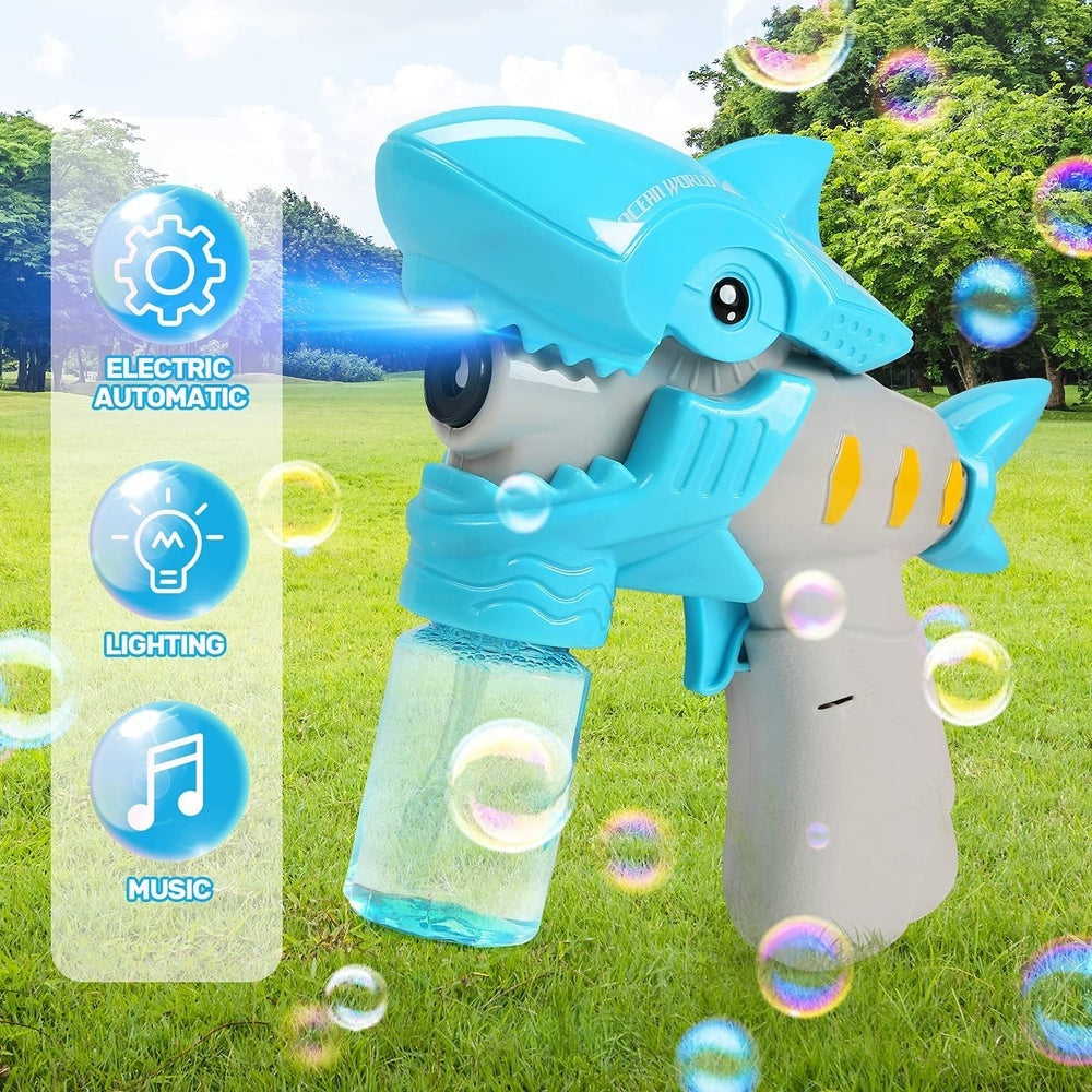 Eagle Stone Shark Bubble Gun, blue plastic toy, 2-pack set for kids