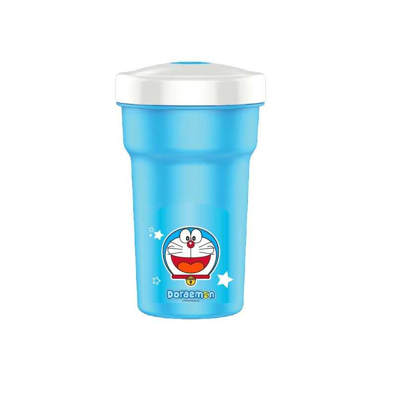 EDISON Doraemon no-spill kids straw cup, blue tumbler with white lid