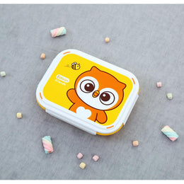 Edison Owl Dual Non-Slip Stainless Lunch Box With Pouch