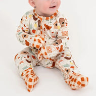 Emerson And Friends Cozy Cottage Bamboo Convertible Baby Pajamas Green And Multi