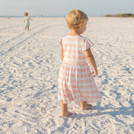 Emerson And Friends Pink Gingham Short Sleeve Bamboo Twirl Dress