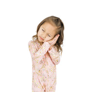 Emerson And Friends Spring Meadow Bamboo Convertible Footie Romper Pink And Multi