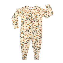 Emerson And Friends Toadstool Garden Bamboo Convertible Footie Romper Beige And Multi