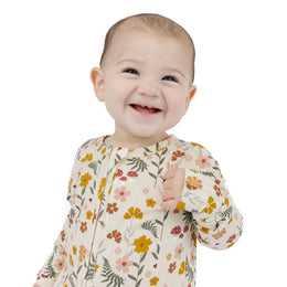 Emerson And Friends Toadstool Garden Bamboo Convertible Footie Romper Beige And Multi