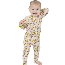 Emerson And Friends Toadstool Garden Bamboo Convertible Footie Romper Beige And Multi