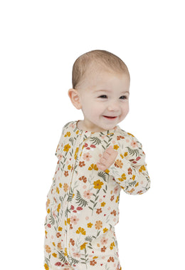 Emerson And Friends Toadstool Garden Bamboo Convertible Footie Romper Beige And Multi