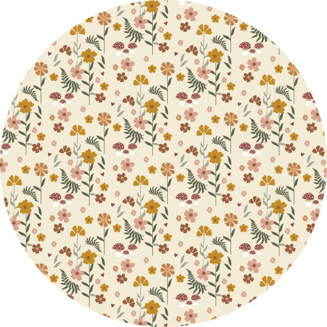 Close-up of the Toadstool Garden print