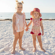 Emerson And Friends Very Cherry Flutter Bikini Girls Swimsuit Pink And Multi