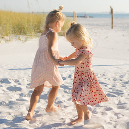 Emerson And Friends Very Cherry Short Sleeve Bamboo Twirl Dress Pink And Multi