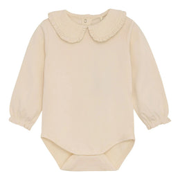 En Fant Collar Long Sleeve Bodysuit Ivory