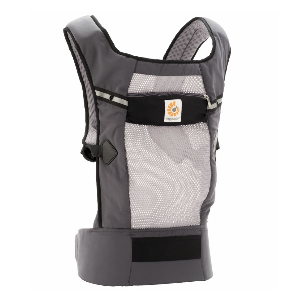 Ergobaby Baby Carriers Performance Ventus in gray with breathable mesh back panel and padded shoulders