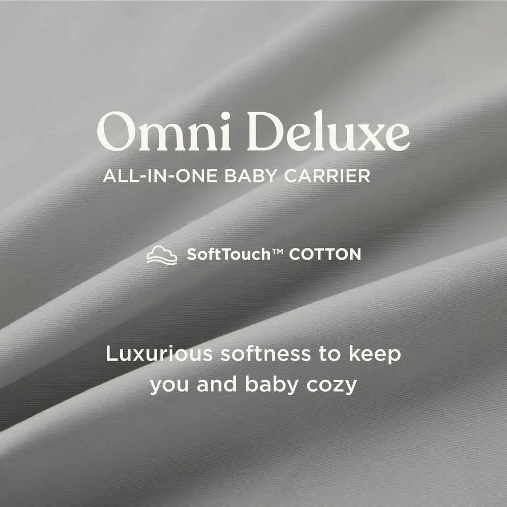 Ergobaby Omni Deluxe Carrier Mesh, soft-touch cotton texture showcased for luxurious softness keeping you and baby cozy.