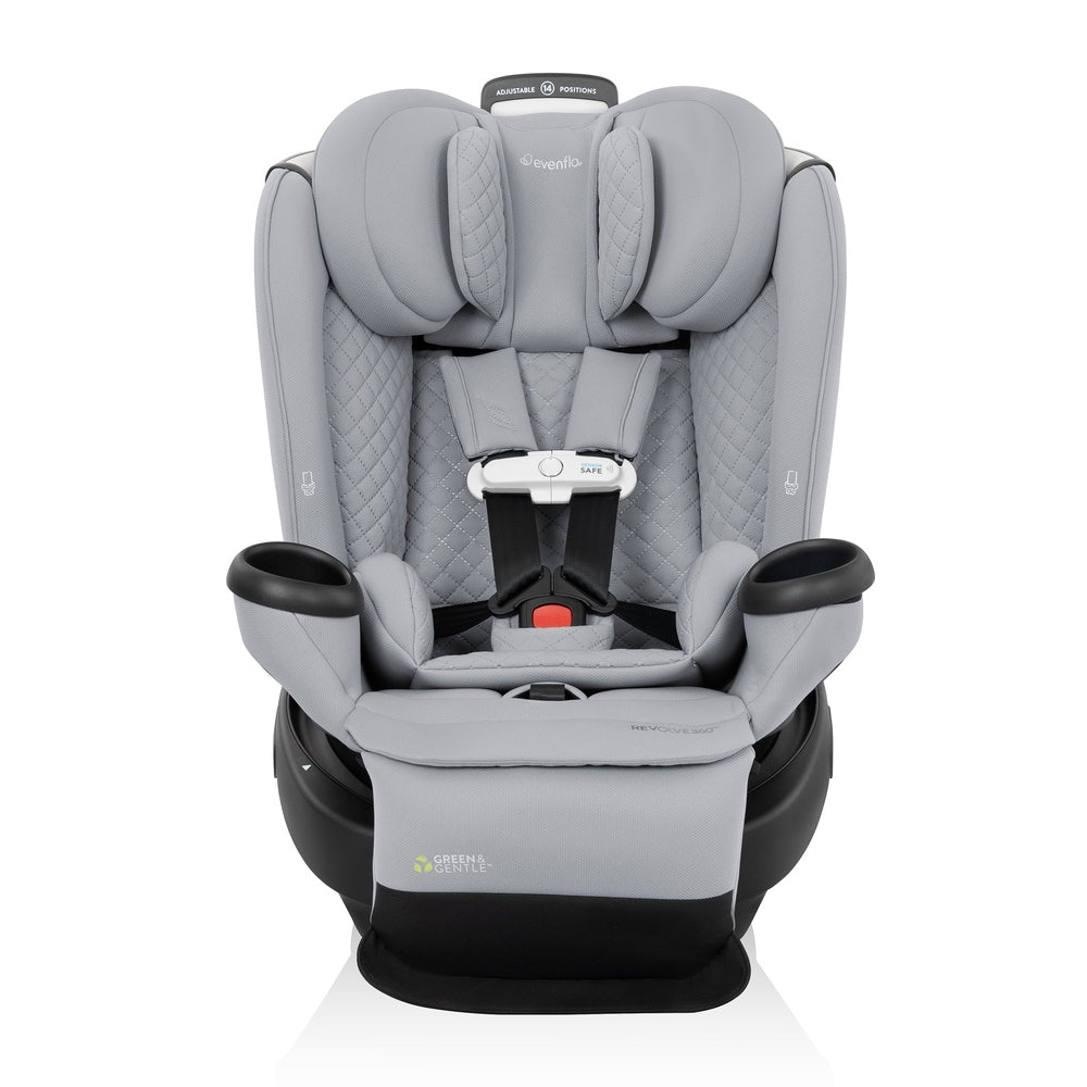 Evenflo Revolve360 Extend All-In-One Rotational Car Seat in Light Gray with Sensorsafe