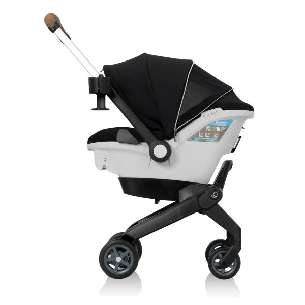 Evenflo Gold Shyft Dualride infant car seat and stroller combo with Carryall Storage in gray/black