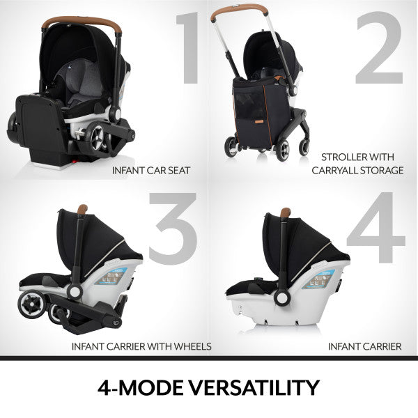 Evenflo Gold Shyft Dualride infant car seat and stroller with carryall storage, 4-mode versatility