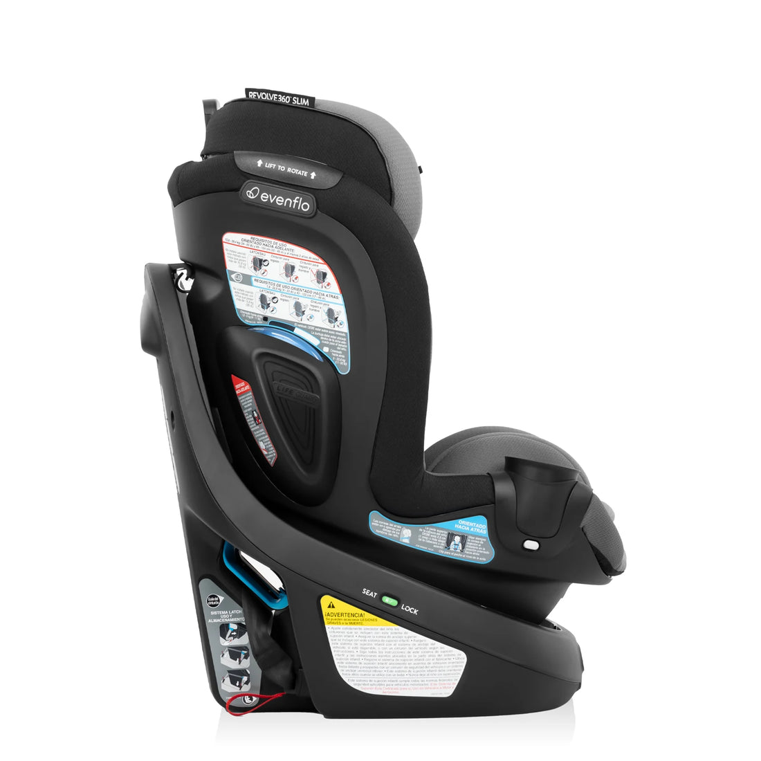Evenflo Revolve360 Slim obsidian black forward facing