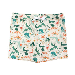 Emerson And Friends Explore Florida Boys Swim Trunks Beige/Multi