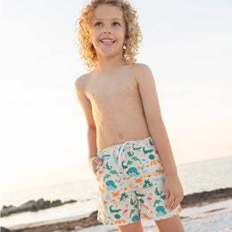 Emerson And Friends Explore Florida Boys Swim Trunks Beige/Multi