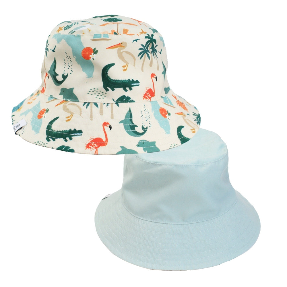 Explore Florida Reversible Bucket Hat in beige/multi