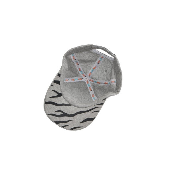 Flapjackkids 3D Cap Tiger, grey fabric with tiger-striped brim