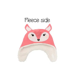 Flapjackkids Reversible Kids Sherpa Hat Bunny & Deer