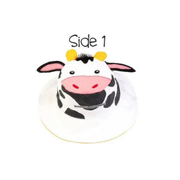 Flapjackkids Reversible Kids Sun Hat Cow & Yellow Duck
