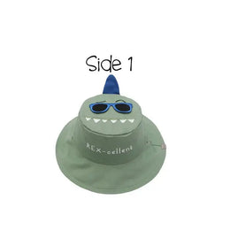 Flapjackkids Reversible Kids Sun Hat Dinosaur & Surfer Dino