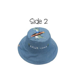 Flapjackkids Reversible Kids Sun Hat Dinosaur & Surfer Dino