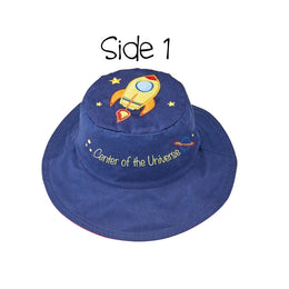Flapjackkids Reversible Kids Sun Hat Spaceship & Robot