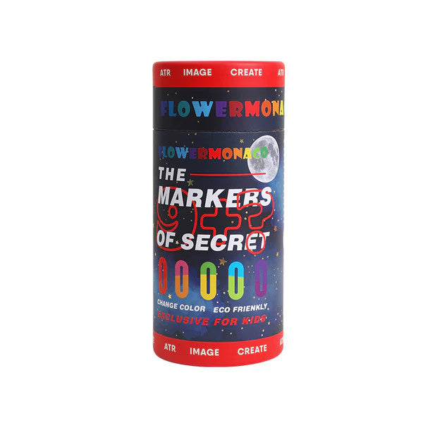 Flower Monaco Mix & Create color-change markers, 6-pack with rainbow colors for kids