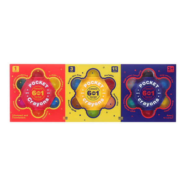 Flower Monaco Pocket Crayons 3 Set