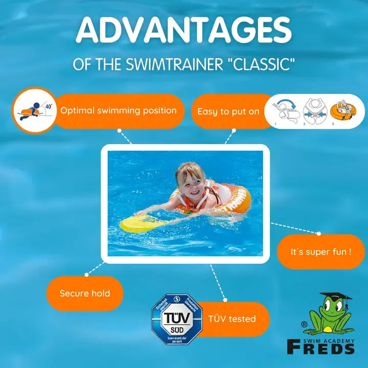 Freds Swimtrainer Classic Swim Trainer in Orange 2-6 yrs