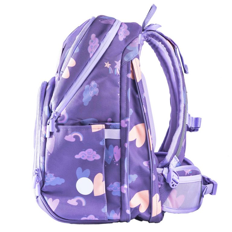 Frii Of Norway unicorn purple school backpack, 20-25L expandable with padded shoulder straps