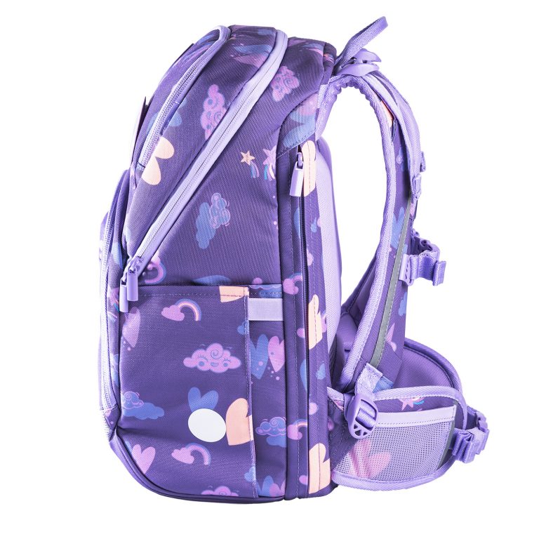 FRII OF NORWAY unicorn purple school backpack 20-25L with padded straps and side mesh pocket