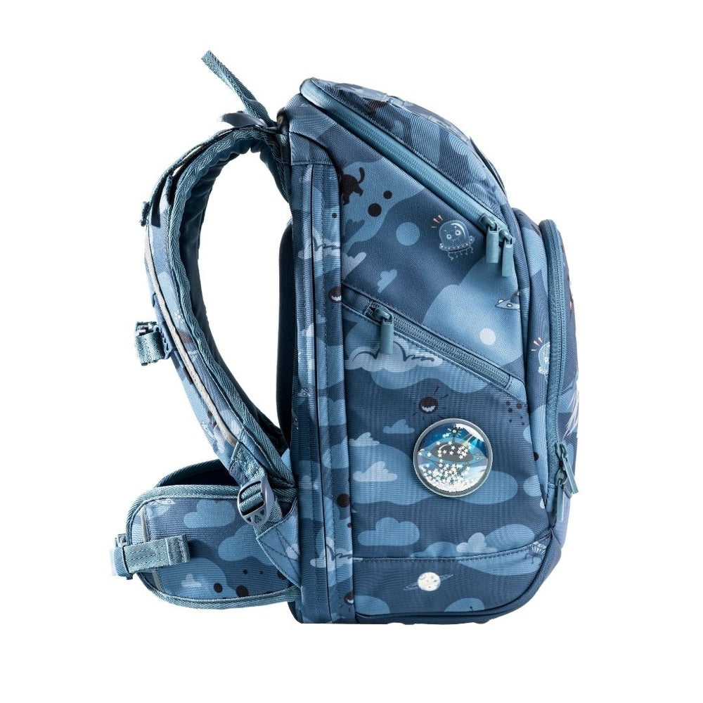 Backpack Frii Of Norway Ninja school bag 22-25L in blue space print with expandable design