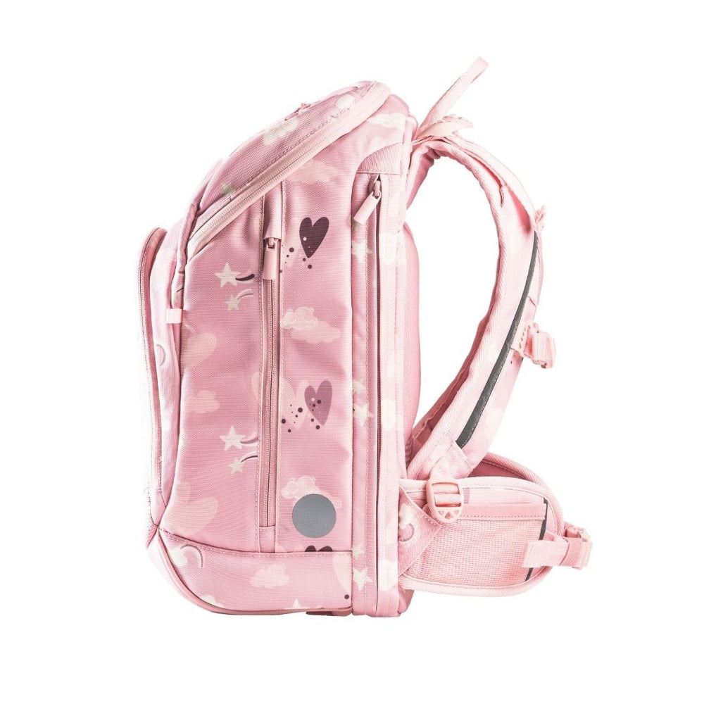 FRII OF NORWAY Frii unicorn school backpack 22-25L in pink with hearts, clouds